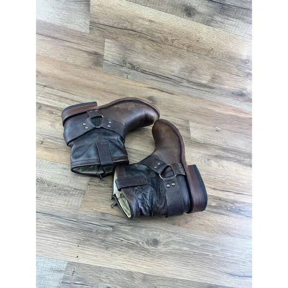 Texas BunkHouse Boots Womens Size 7 Genuine Brown Leather Zip Up Mande I…