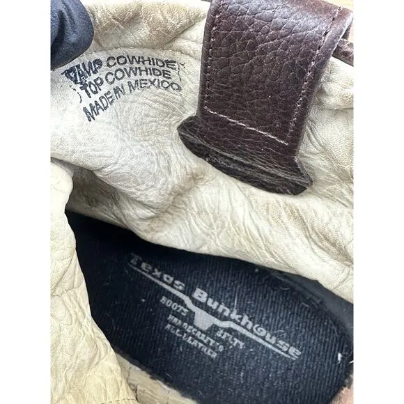 Texas BunkHouse Boots Womens Size 7 Genuine Brown Leather Zip Up Mande I…