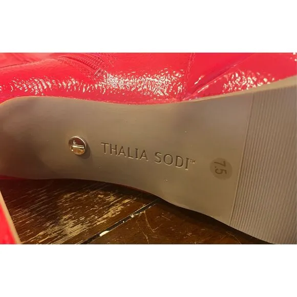 Thalia Sodi Womens  SILENA Faux Leather Platform Over-The-Knee Boots
