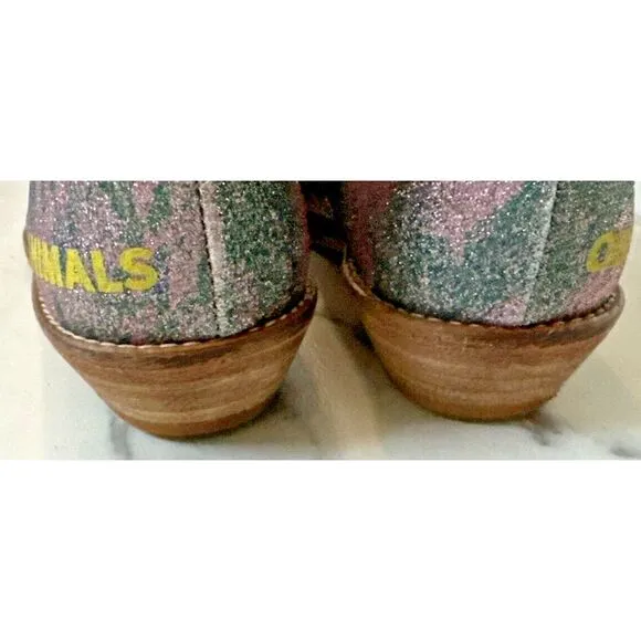 The Animals Observatory Kids Size 35 Glitter Coyote Boots Pink‎