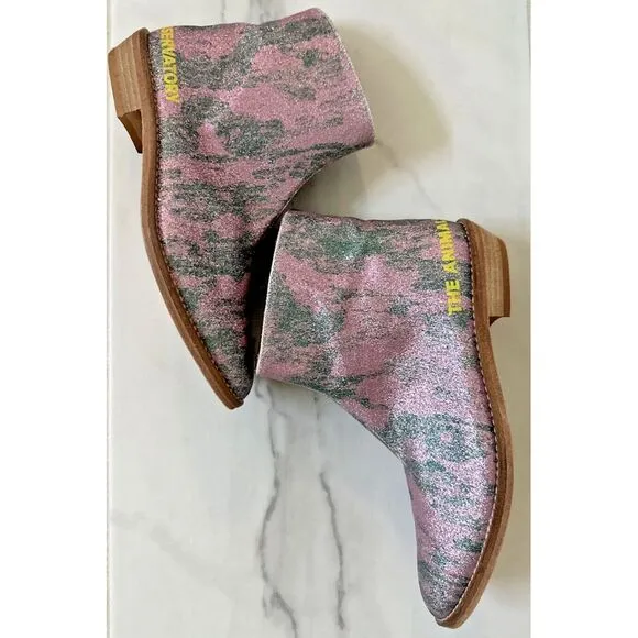 The Animals Observatory Kids Size 35 Glitter Coyote Boots Pink‎