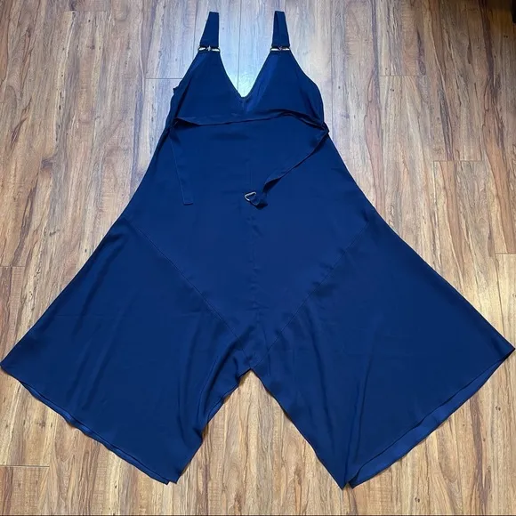 The Fifth Label Navy Blue Silky Asymmetrical Hem Midi Dress Size XS