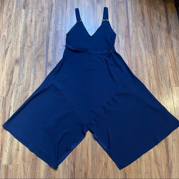 The Fifth Label Navy Blue Silky Asymmetrical Hem Midi Dress Size XS
