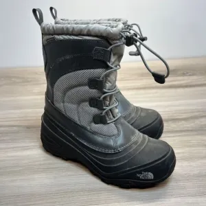 The North Face Boots Youth Boys Girls 5 Black Gray Winter Snow Bungee Liner