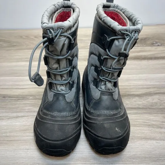 The North Face Boots Youth Boys Girls 5 Black Gray Winter Snow Bungee Liner