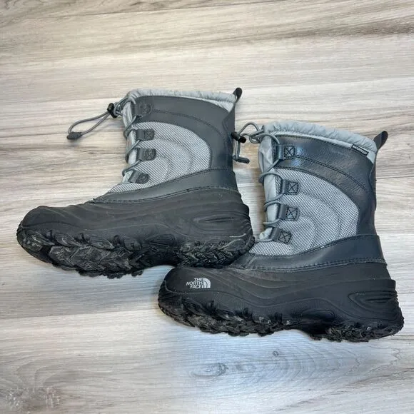 The North Face Boots Youth Boys Girls 5 Black Gray Winter Snow Bungee Liner