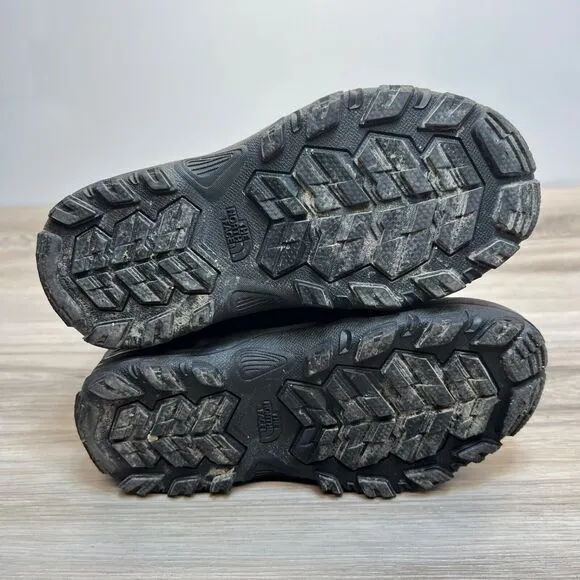 The North Face Boots Youth Boys Girls 5 Black Gray Winter Snow Bungee Liner
