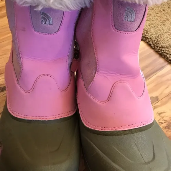 THE NORTH FACE girls size 7 Greenland Heat Seeker Snow Boots pink tan waterproof