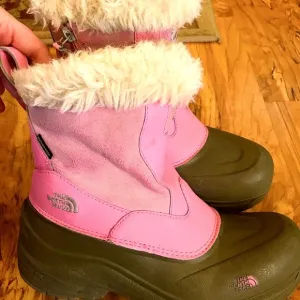 THE NORTH FACE girls size 7 Greenland Heat Seeker Snow Boots pink tan waterproof