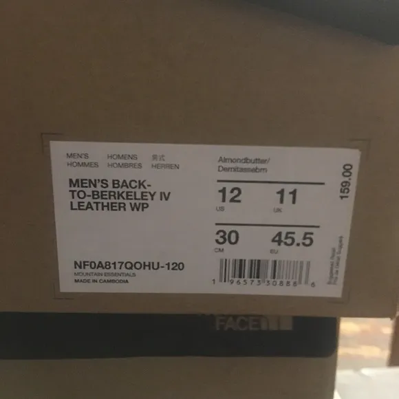 The North Face Men's Back to Berkeley IV Leather Waterproof Boots Sz 12