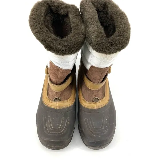 The North Face PrimaLoft Fur Trim White/Brown/Black Waterproof Boots