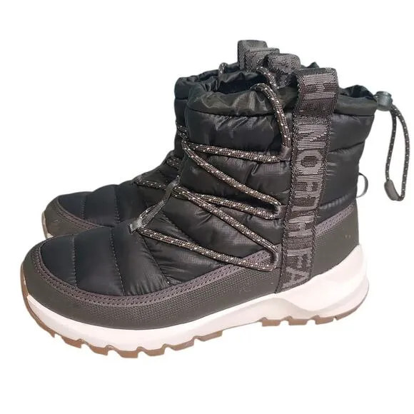 The North Face Thermoball Lace-Up Waterproof Boots Taupe Green Size 8