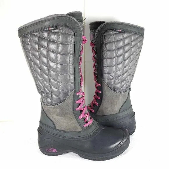 The North Face Women’s Thermoball Utility US 7 Gray Lace Up Winter Snow Boots