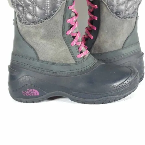 The North Face Women’s Thermoball Utility US 7 Gray Lace Up Winter Snow Boots