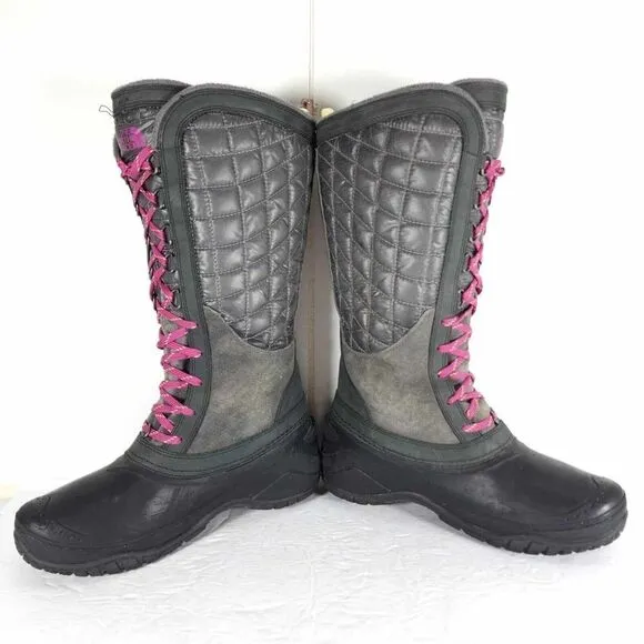 The North Face Women’s Thermoball Utility US 7 Gray Lace Up Winter Snow Boots