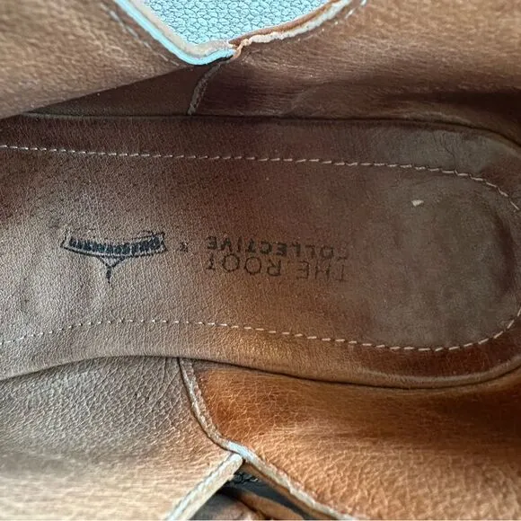The Root Collective Blythe Booties in Chestnut Handmade Leather Boots Size 11