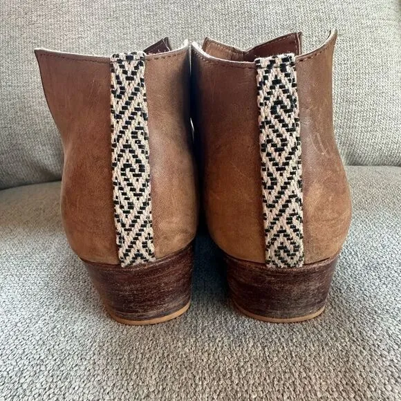 The Root Collective Blythe Booties in Chestnut Handmade Leather Boots Size 11