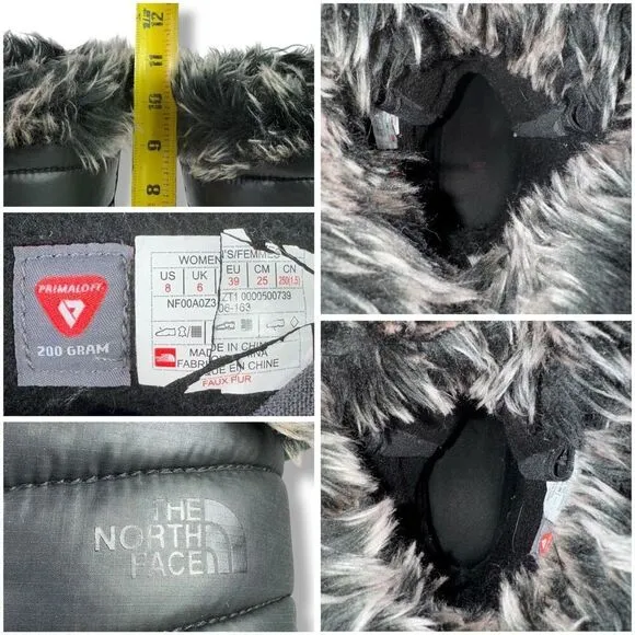 The North Face Nuptse Purna Boots Waterproof Insulated Primaloft Tall 39 / 8