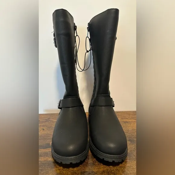 Thereabouts Girls Black Hailey Flat Heel Riding Boots NWT Various Sizes