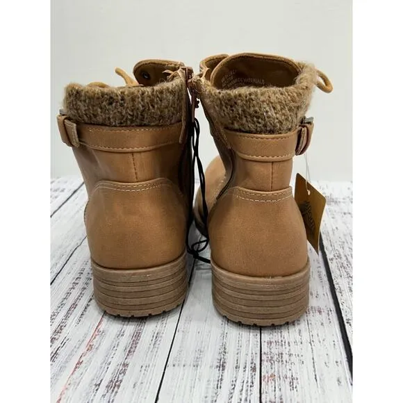 Thereabouts Girl's Tan Lilly Piper Stacked Heel Hiking Boots Size 6 Medium NWT