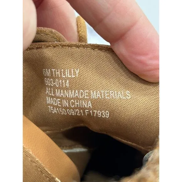 Thereabouts Girl's Tan Lilly Piper Stacked Heel Hiking Boots Size 6 Medium NWT