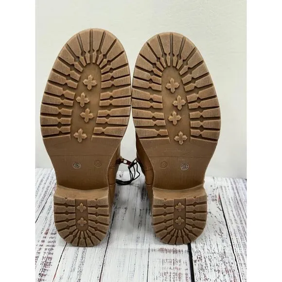 Thereabouts Girl's Tan Lilly Piper Stacked Heel Hiking Boots Size 6 Medium NWT