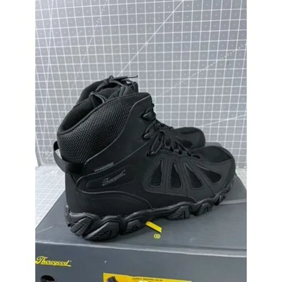 Thorogood Crosstrex Black 6&quot; Side Zip Mens Boots Sz. 14 US 47 EU Durable Job Fit