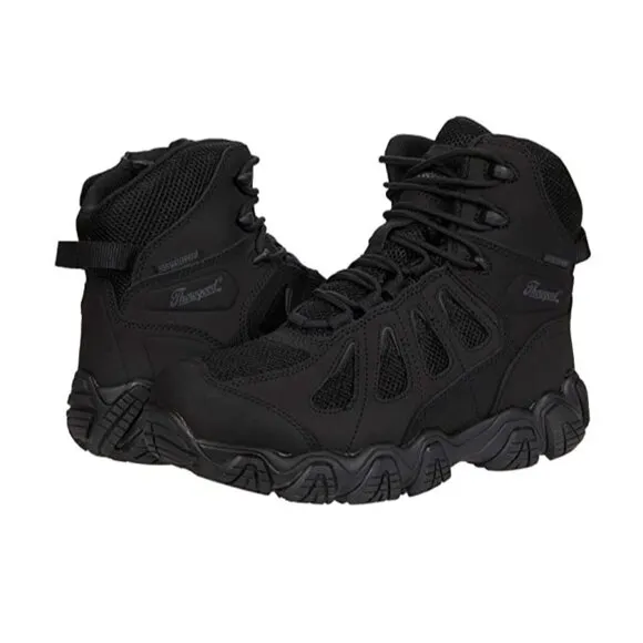 Thorogood Crosstrex Black 6&quot; Side Zip Mens Boots Sz. 14 US 47 EU Durable Job Fit