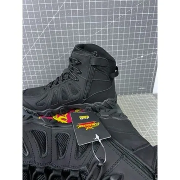Thorogood Crosstrex Black 6&quot; Side Zip Mens Boots Sz. 14 US 47 EU Durable Job Fit