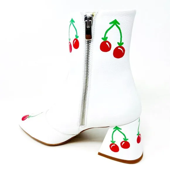 Thursday Boot Co Womens Cherry White Handcrafted Leather Boots