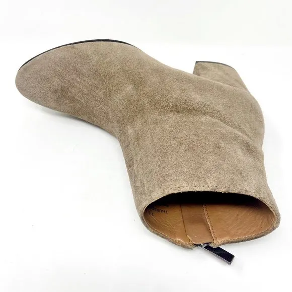 Thursday Boot Co Womens Taupe Paloma Handcrafted Suede Bootie