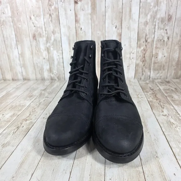 Thursday captain Everyday Leather Boots Lace Up Cap Toe Black Women's Size 10