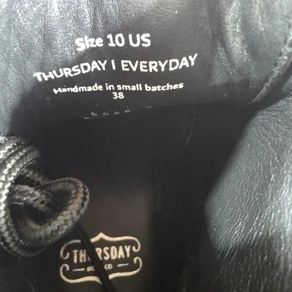 Thursday captain Everyday Leather Boots Lace Up Cap Toe Black Women's Size 10