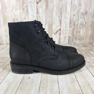 Thursday captain Everyday Leather Boots Lace Up Cap Toe Black Women's Size 10