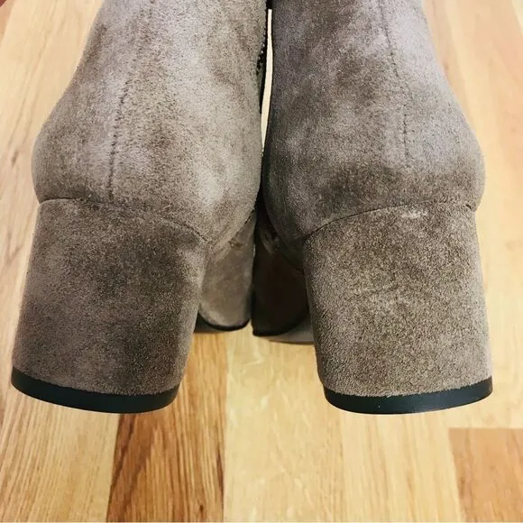 THURSDAY BOOT CO Highline Taupe Suede Ankle Boot Bootie Chunky Heel Size 5 New