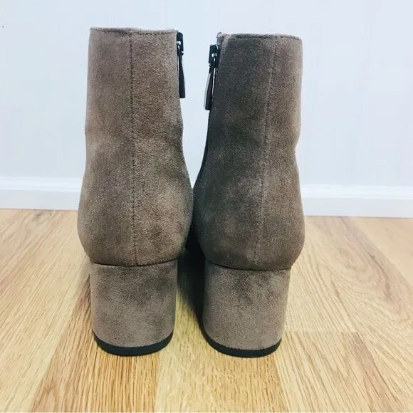 THURSDAY BOOT CO Highline Taupe Suede Ankle Boot Bootie Chunky Heel Size 5 New