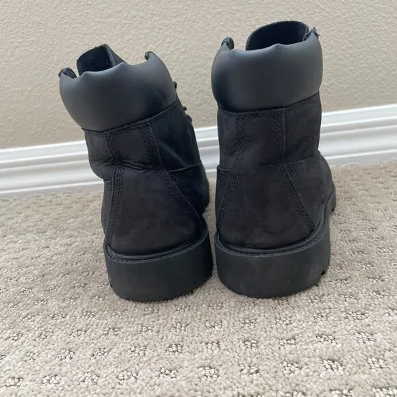 Timberland 12907 6-Inch Classic Boots Kids 7 Black Leather WATERPROOF Primaloft‎