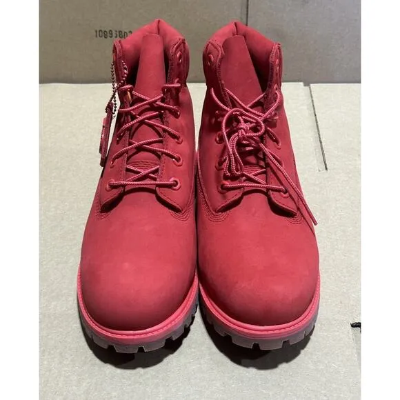 Timberland 50th Anniversary Edition Premium 6&quot; Red Waterproof Boot Youth Sz 7