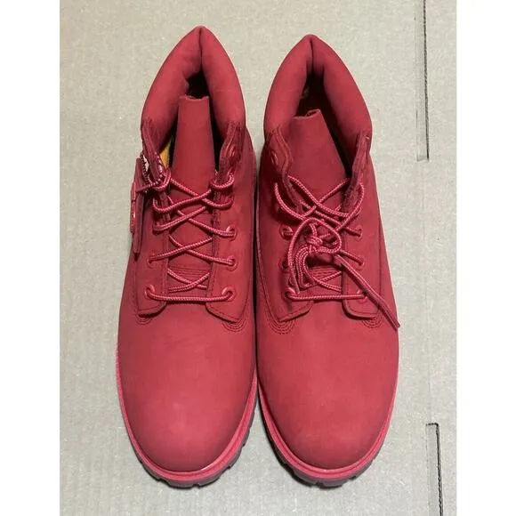 Timberland 50th Anniversary Edition Premium 6&quot; Red Waterproof Boot Youth Sz 7