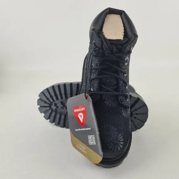 Timberland 6 IN Classic Toddler Boots Black Floral Leather