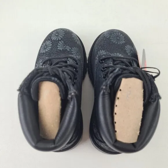 Timberland 6 IN Classic Toddler Boots Black Floral Leather