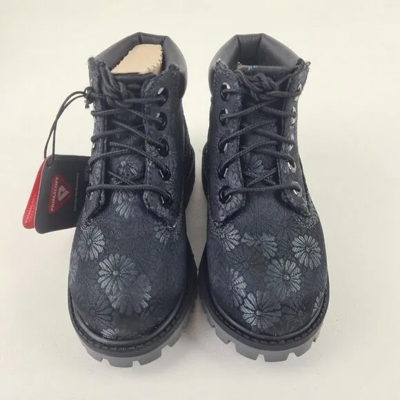 Timberland 6 IN Classic Toddler Boots Black Floral Leather