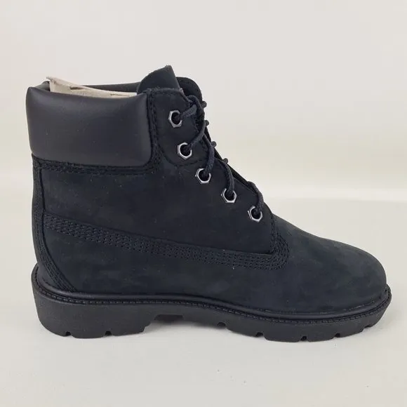 Timberland 6 In Classic Waterproof Boots Black Little Kids SZ 3 Y