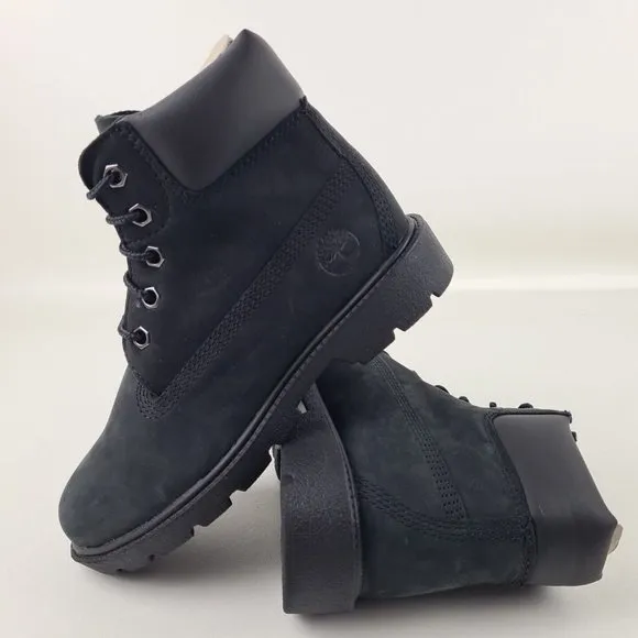 Timberland 6 In Classic Waterproof Boots Black Little Kids SZ 3 Y