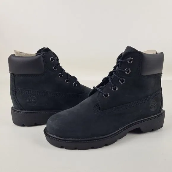 Timberland 6 In Classic Waterproof Boots Black Little Kids SZ 3 Y
