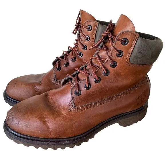 Timberland 6' Premium 11066 Mens Brown Leather Boots Waterproof Size 8.5 wide
