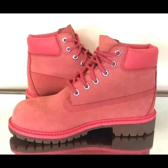 Timberland 6” Premium Waterproof Boots Girls SZ 2