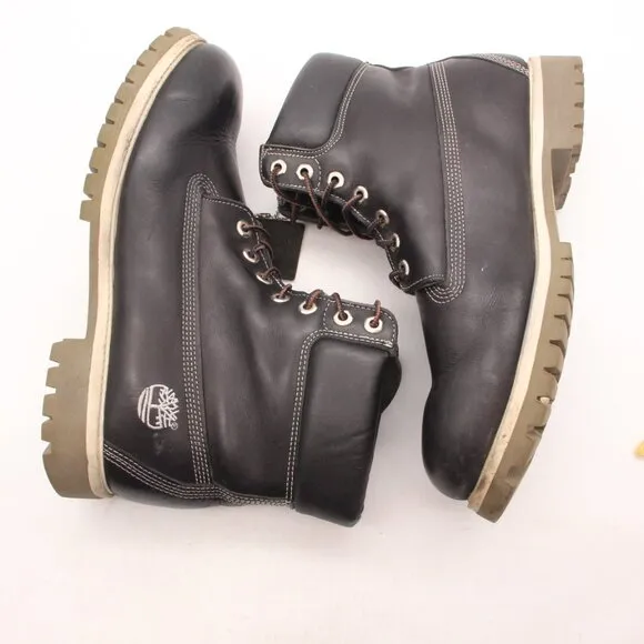 Timberland Boots 6 Inch Men's 12 M Premium Black Leather Boots Made In USA