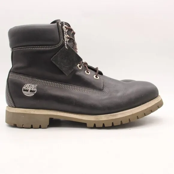 Timberland Boots 6 Inch Men's 12 M Premium Black Leather Boots Made In USA