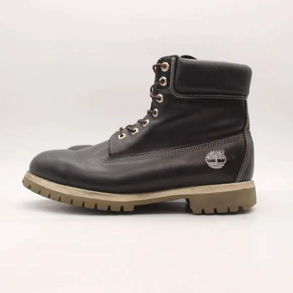 Timberland Boots 6 Inch Men's 12 M Premium Black Leather Boots Made In USA